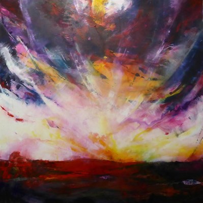 Lot 1112 - * Mary Fishburn (Alex) (b.1948)  'Westfields Sunset', Richmond, North Yorkshire Signed Alex,...