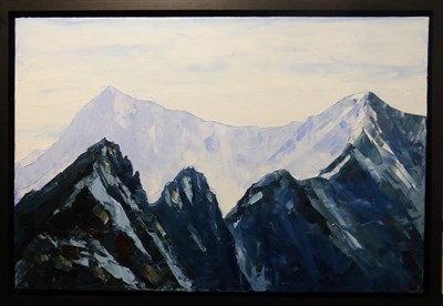 Lot 1114 - Gywn Roberts (b.1953) Welsh 'YR Wyddfa y Crib Goch, Snowden and Crib Goch' Signed and inscribed...