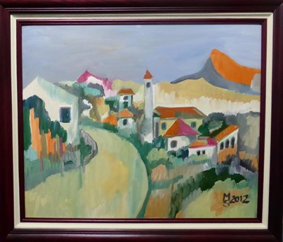 Lot 1123 - * Michael Steinpichler (Contemporary) Costa Rican  'Spanish Village' Initialled and dated 2012, oil