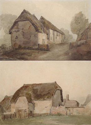 Lot 694 - Henry Bryan Ziegler (1798-1874) Thatched Barn with Other Buildings Nearby; Thatched Cottages on...