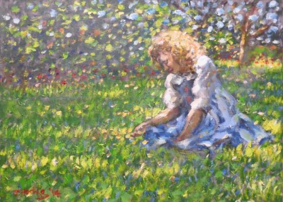 Lot 1144 - John Mackie (b.1955) 'Jade Picking Flowers Holland' Signed and dated (20)14, inscribed verso,...