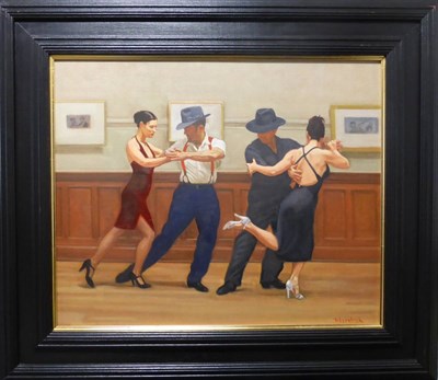 Lot 1146 - Andrew Fitzpatrick (Contemporary) Scottish 'Camino del Tango' Signed, oil on canvas, 44cm by 54cm