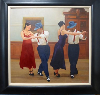 Lot 1147 - Andrew Fitzpatrick (Contemporary) Scottish 'Esta Fuerte el Tango' Signed, oil on canvas, 75cm...