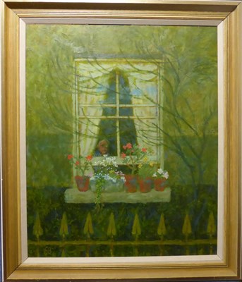 Lot 1166 - Edward Bishop RBA, NEAC (1902-1997) 'My Window is my World' Initialled, inscribed verso, oil on...