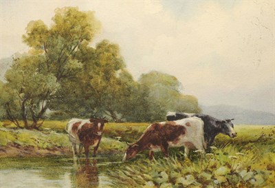 Lot 722 - George Hamilton Constantine (1875-1967) Cattle Grazing in a Meadow beside a Stream Signed,...