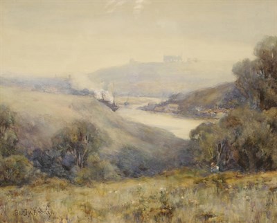 Lot 734 - Bertha Rhodes (Carrick) (ex.1905-1912) "Whitby from the Esk Valley" Signed and dated 1910,...