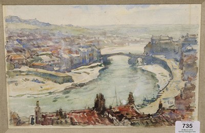 Lot 735 - Frederick Stuart Richardson RSW, RI, ROI, RWA, RBC (1855-1934) View of the River Esk at Whitby...