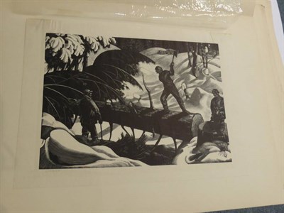 Lot 5 - Clare Leighton (1901-1989) English / American ''Cutting'' Woodblock print, together with five...