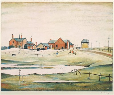 Lot 6 - After Laurence Stephen Lowry RA (1887-1976) ''Landscape with Farm Buildings'' Signed, with the...