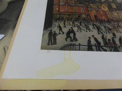 Lot 8 - After Laurence Stephen Lowry RA (1887-1976) ''Our Town'' Signed and numbered 244/850, a colour...