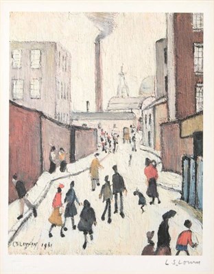 Lot 10 - After Laurence Stephen Lowry RA (1887-1976) ''Street Scene'' Signed, with the blindstamp for...