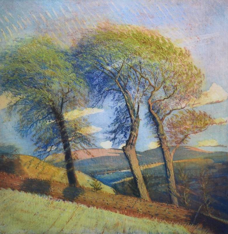Lot 14 - Piers Browne (b.1949) ''August Evening: Ash Tree and Penhill'' Signed, inscribed and dated...