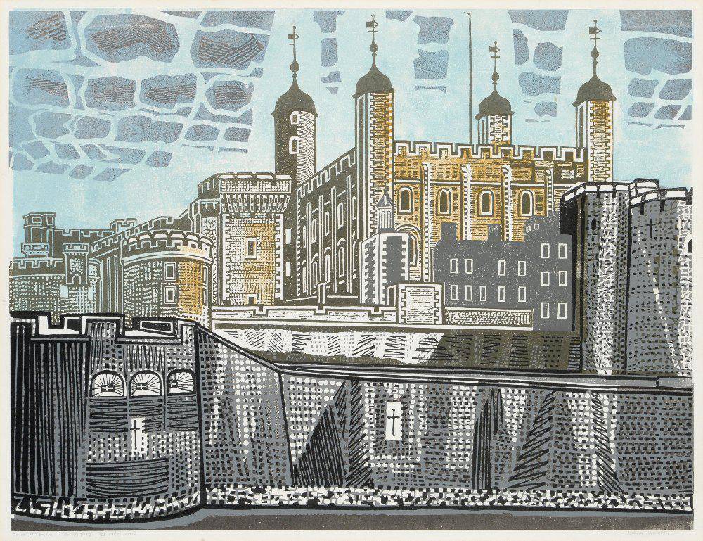 Lot 19 - Edward Bawden CBE RA (1903-1989) ''Tower of London'' Signed, inscribed and numbered 13/25 A/P,...