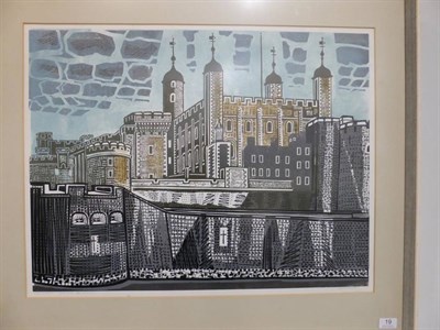 Lot 19 - Edward Bawden CBE RA (1903-1989) ''Tower of London'' Signed, inscribed and numbered 13/25 A/P,...