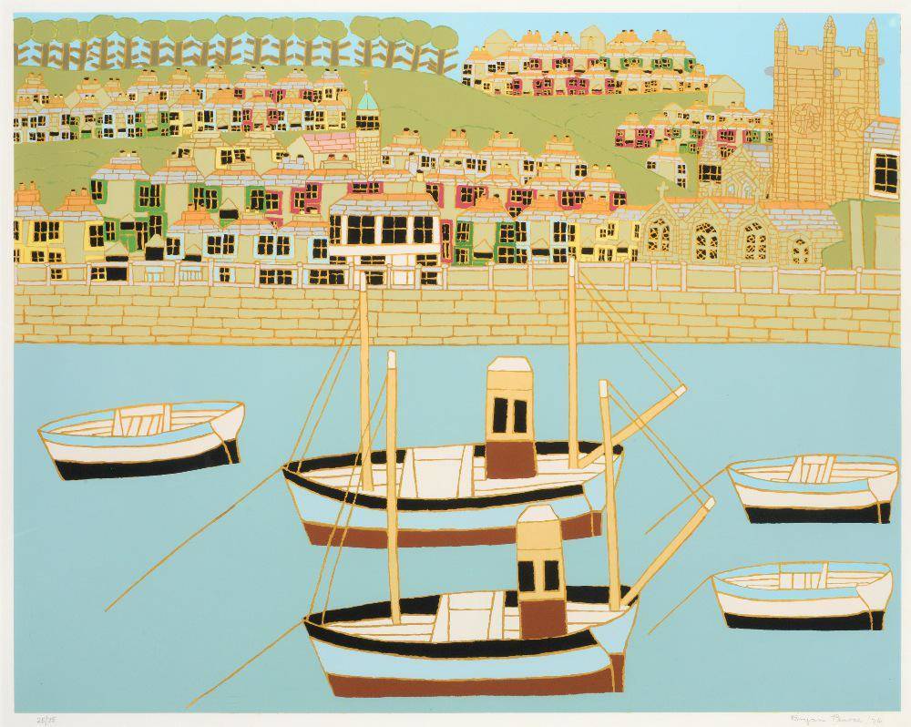 Lot 34 - Bryan Pearce (1929-2007) ''St Ives from Smeaton's Pier'' Signed and dated (19)76, numbered...