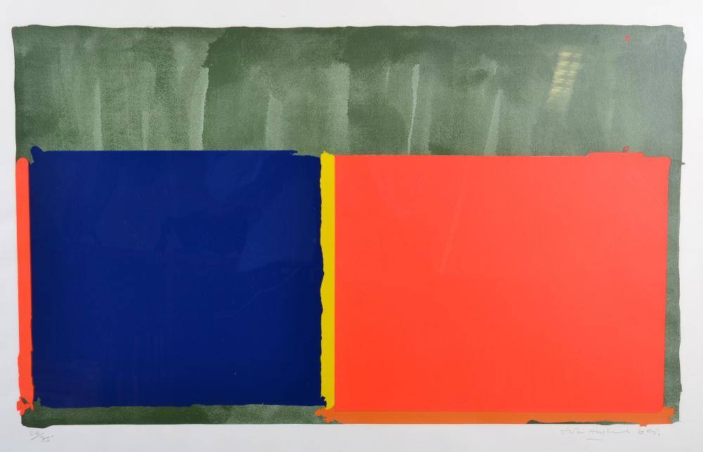 Lot 39 - John Hoyland RA (1934-2011) ''Red, Blue'' Signed and dated (19)69, numbered 24/75, screenprint,...
