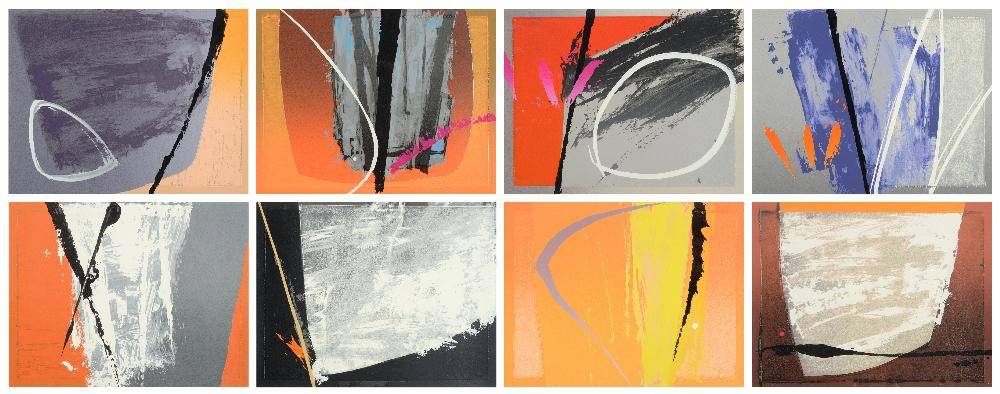 Lot 42 - Neil Canning (b.1960)  ''Catalan I-VIII'' A set of eight screenprints with woodblock from an...