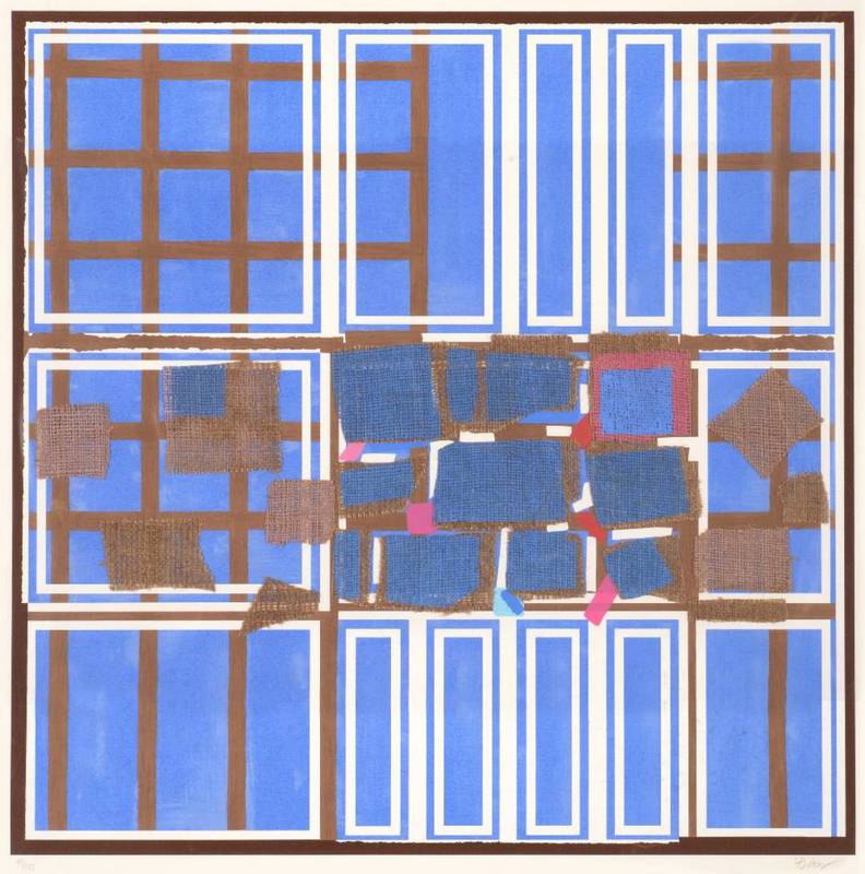 Lot 43 - Sandra Blow RA (1925-2006) ''Blue Brown Interweave'', 2005 Signed in pencil and numbered...