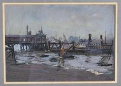 Lot 48 - Bernard Sickert NEAC (1863-1932) On the Thames Signed, pastel, 24cm by 34cm   Artist's Resale...