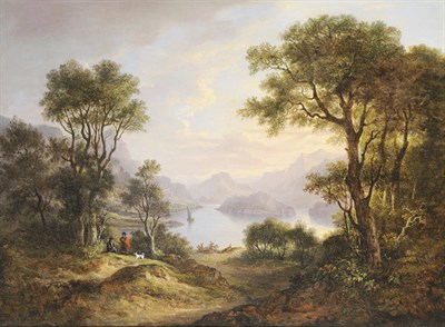 Lot 747 - Alexander Nasmyth RBA (1758-1840) "Loch Achray in the Trossachs" Signed, inscribed on an exhibition