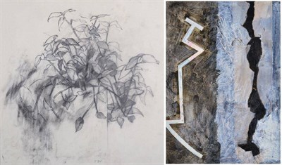 Lot 67 - Tom Wood (b.1955) ''Study for Diptych I: Élégie for a Forest'' Mixed media on...