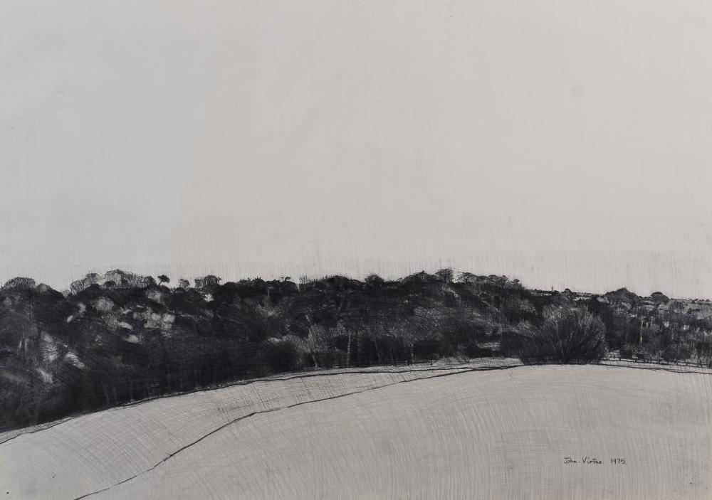 Lot 70 - John Virtue (b.1947) ''Drawing'' Signed and dated 1975, inscribed verso, pastel and pencil, 54cm by