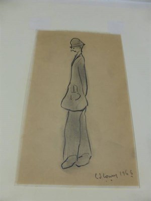 Lot 82 - Laurence Stephen Lowry RA (1887-1976) ''Thoughtful Man'' Signed and dated 1966, pencil, drawn...