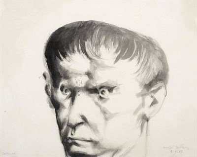 Lot 85 - Michael Ayrton (1921-1975) ''Daedalus, Head'' Signed, inscribed and dated 8.9.(19)67,...
