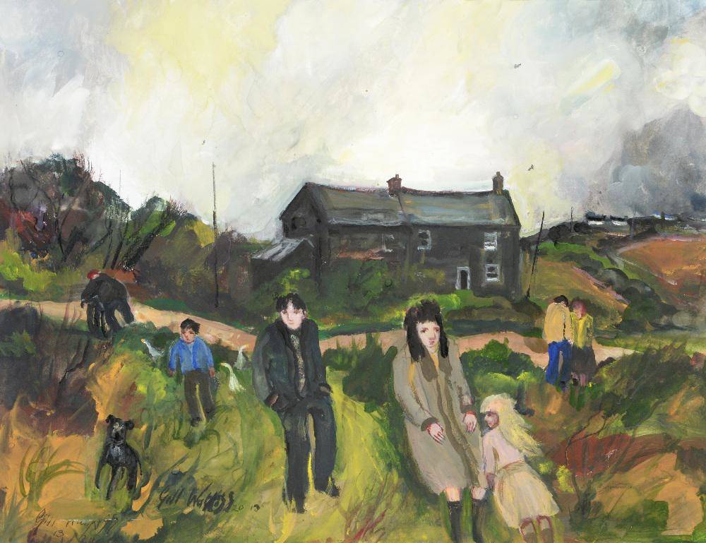 Lot 93 - Gill Watkiss (b.1938) ''Winters Day Farm at Carnyorth'' Signed and dated 2013, inscribed to...