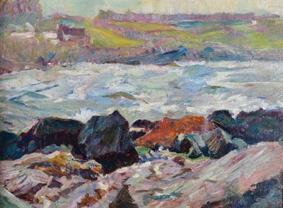 Lot 113 - John Anthony Park (1880-1962) ''Porthmeor Beach, St Ives'' Signed, inscribed verso, oil on...
