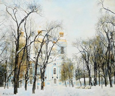 Lot 135 - Viktor Egorov (b.1972) Russian ''St Nicholas Cathedral, St. Petersburg'' Signed and dated 2006,...