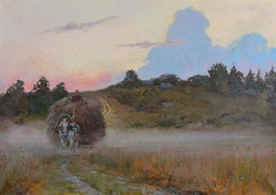Lot 139 - Vitaliy Grafov (b.1977) Russian Hay Wagon Signed and dated 2007 verso, oil on canvas, 49cm by 69cm