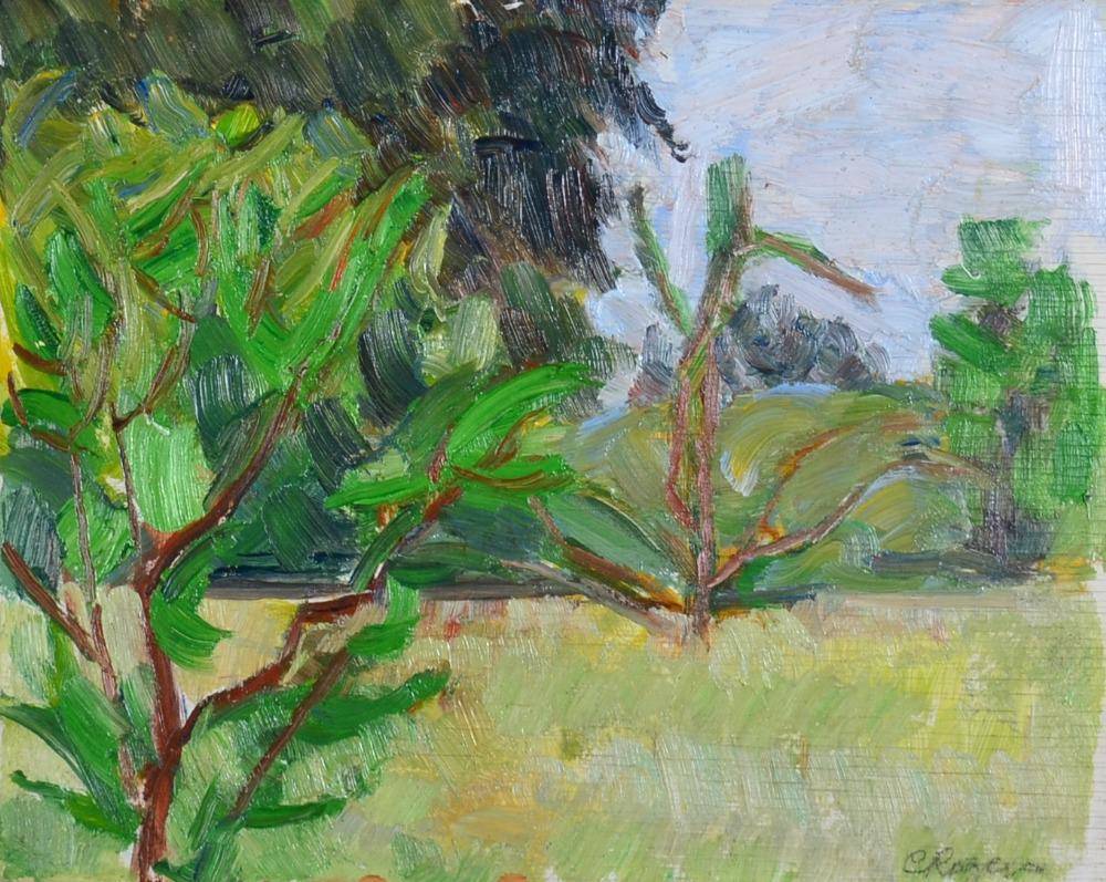 Lot 147 - Claude Rogers (1907-1979) ''Trees at Rodwell House'' Signed, oil on board, 20cm by 25cm...