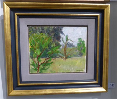 Lot 147 - Claude Rogers (1907-1979) ''Trees at Rodwell House'' Signed, oil on board, 20cm by 25cm...