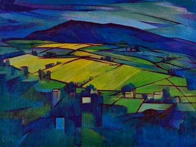 Lot 152 - Eric Satchwell (b.1926) ''Curly Hill and Beamsley Beacon'' Inscribed to artist's label verso,...