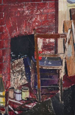 Lot 172 - Peter Brook RBA (1927-2009) ''Chair'' Oil on board, with original inscribed artist's label...