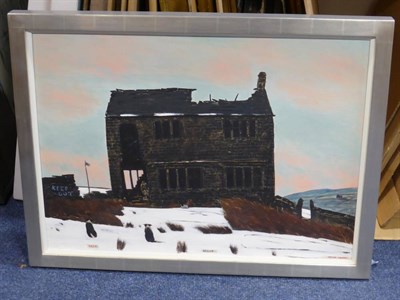 Lot 176 - Peter Brook RBA (1927-2009) ''Help About'' Signed and inscribed, oil on board, 59.5cm by 82cm...