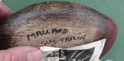 Lot 181 - Guy Taplin (b.1939) ''Mallard'' Signed and inscribed to base, carved and painted driftwood with...