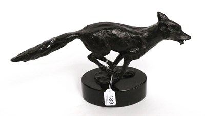 Lot 183 - Janie Beardsall (Contemporary) Running fox Bronze, 20cm high (including base)  Artist's Resale...
