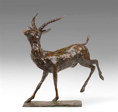 Lot 186 - Chris Boulton (Contemporary) ''Impala'' Signed and inscribed, bronze, 31cm high on an...