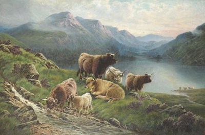 Lot 759 - William Perring Hollyer (1834-1922) "Loch Turitt, Perthshire" Signed, inscribed and signed in...