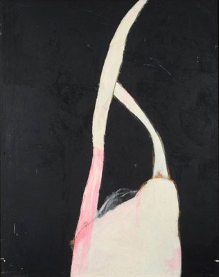 Lot 202 - Patricia Douthwaite (1934-2002) Scottish  Nude with arms raised Oil on board, 150cm by 119.5cm...