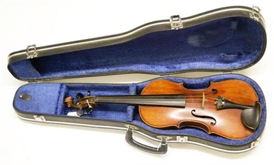 Lot 2004 - A 19th Century German Violin, with hand written label dated 1653, with a 358mm one piece back,...