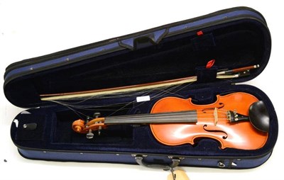 Lot 2013 - A 20th Century French Violin, labelled 'Joseph Bernard', with a 355mm two piece back, ebony...