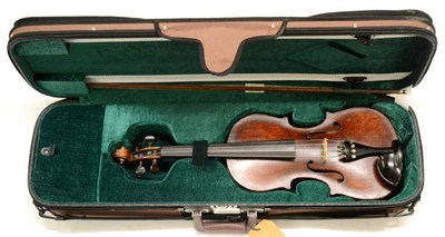 Lot 2021 - An 18th Century German Violin, no label, with a 360mm two piece back, ebony tuning pegs,...