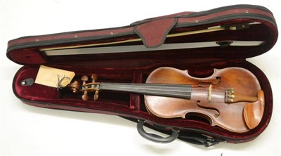 Lot 2023 - A Late 19th Century Eastern European Violin, labelled 'Ferdinandus Aug. Homolka 1885', with a 360mm