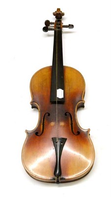 Lot 2035 - A 19th Century German Violin, labelled 'Antonius Stradivarius...' with a 358mm two piece back,...