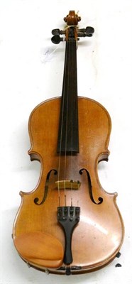 Lot 2037 - A 19th Century German Violin, labelled 'Antonius Stradivarious...' with a 357mm two piece back,...