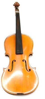 Lot 2055 - A 19th Century French 3/4 Size Violin, labelled 'Copie de Stradivarius ..', with a 336,, two...