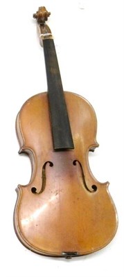 Lot 2056 - A French 3/4 Size Violin, labelled 'Copie de Stradivarius...', with a 329mm two piece back